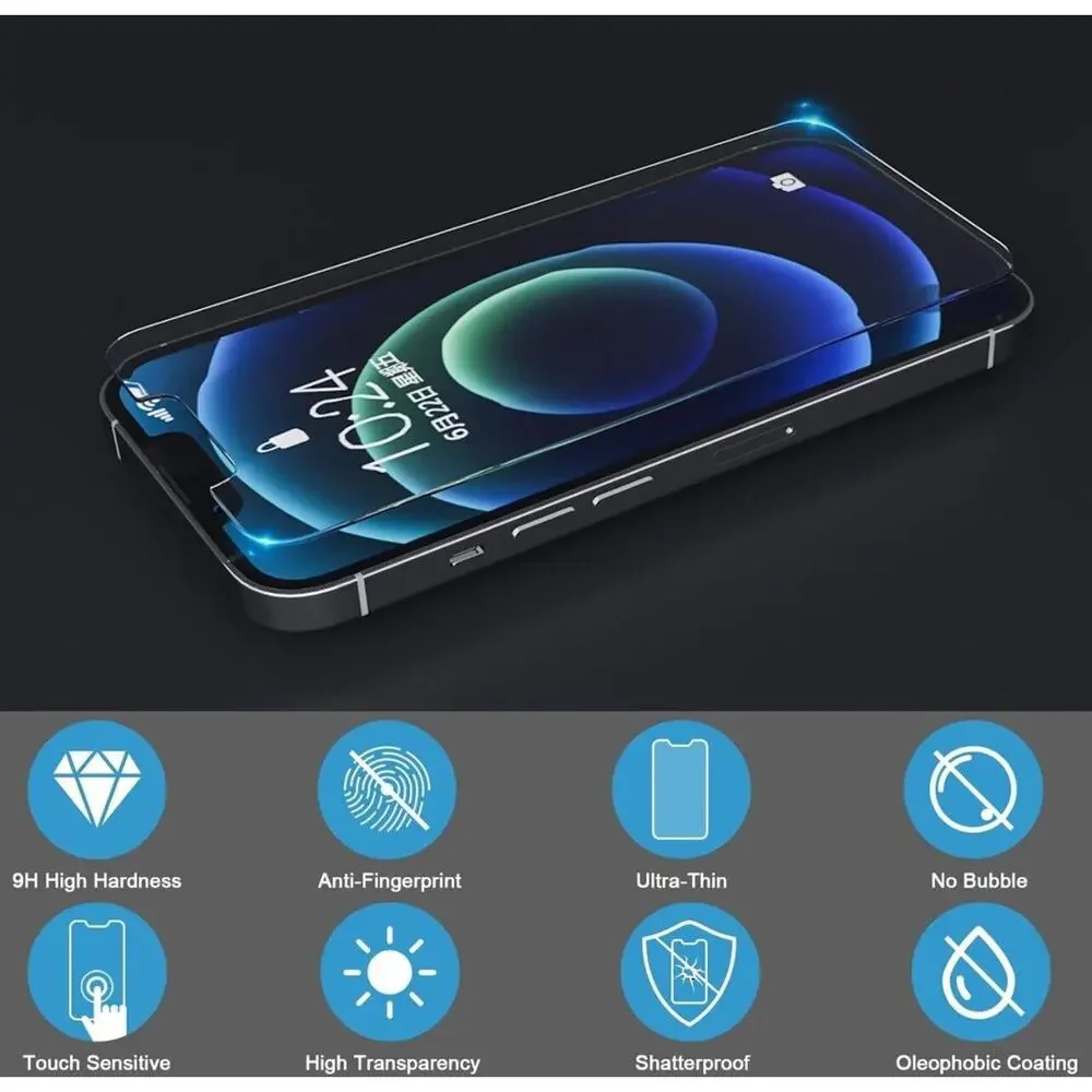 x3 Apple iPhone (13/13 Pro) Glass Screen Protector Ultra Thin Tempered NWT